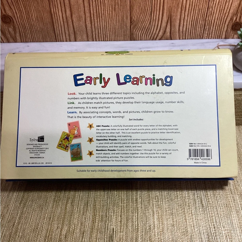 Early Learning Flashcard Puzzles - ABC, Numbers, Opposites
